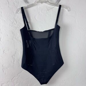 Commando Shapewear Shaper Luxe Control Bodysuit Solid Black Mesh Compression